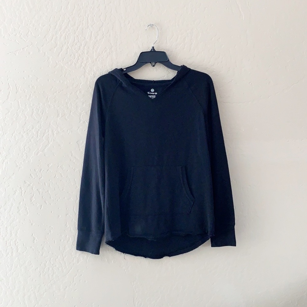 🌿Final Sale SO The Lounge Life V Neck Fleece‎ Pullover Hooded Sweatshirt